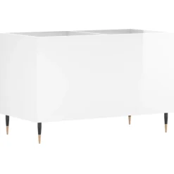 vidaXL Platenkast 74,5x38x48 cm bewerkt hout hoogglans wit