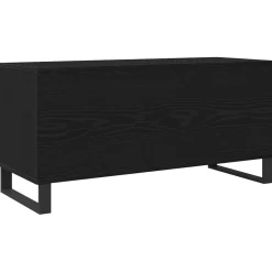 vidaXL Platenkast Zwart Eiken 100 x 38 x 48 cm Bewerkt hout