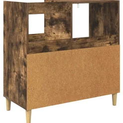 vidaXL Platenspeler Steun Gerookt eiken 82 x 39,5 x 82,5 cm