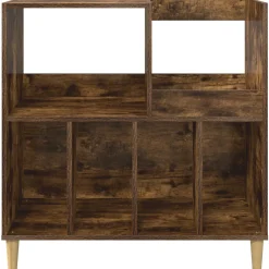 vidaXL Platenspeler Steun Gerookt eiken 82 x 39,5 x 82,5 cm