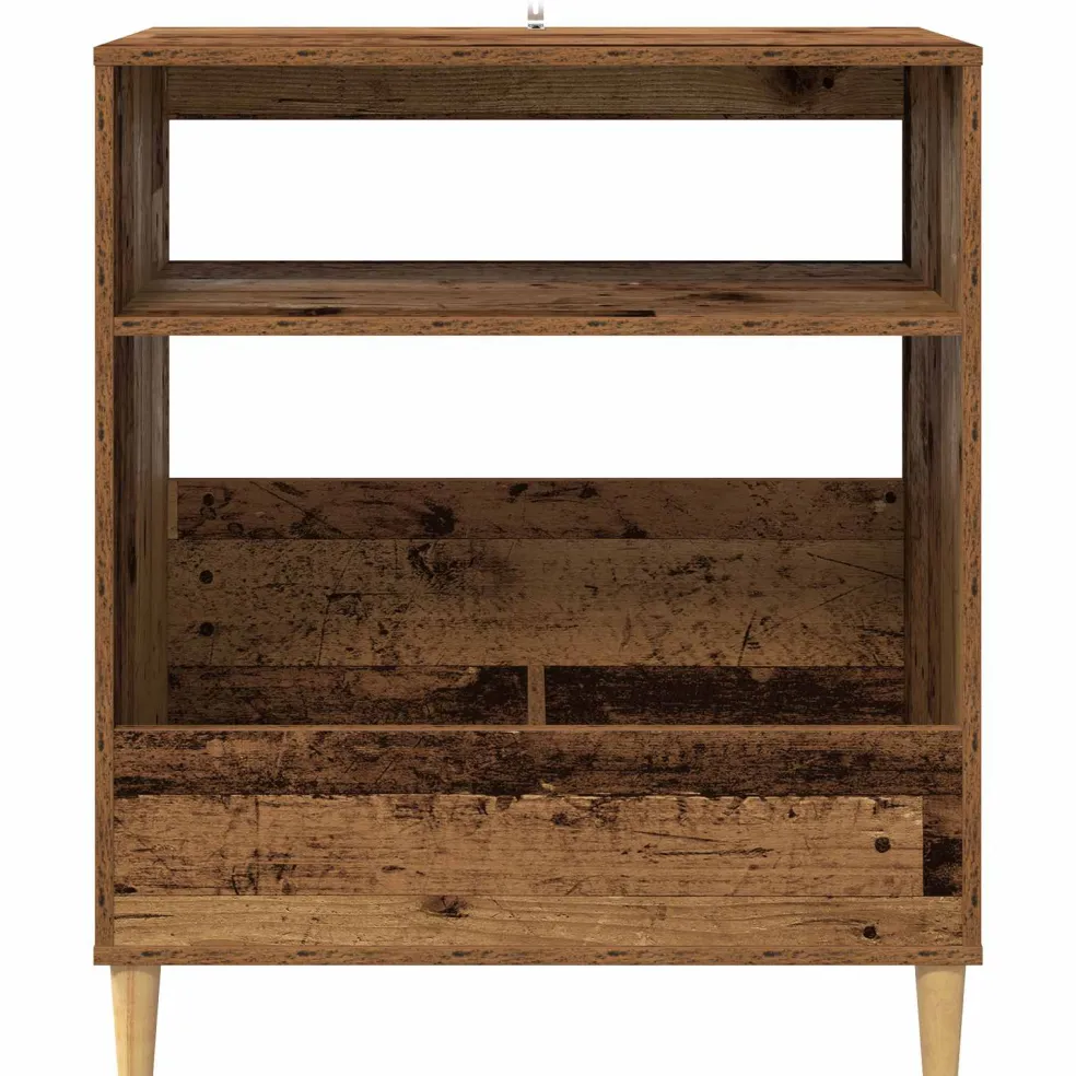 vidaXL Platenspeler Steun Oud hout 71 x 39,5 x 83 cm Bewerkt hout