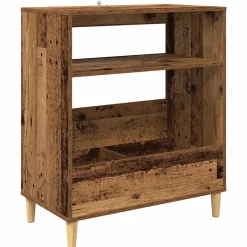 vidaXL Platenspeler Steun Oud hout 71 x 39,5 x 83 cm Bewerkt hout