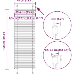 vidaXL Plissé rolgordijn 40x100 cm stofbreedte 39,4 cm polyester crème
