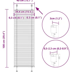 vidaXL Plissé rolgordijn 40x100 cm stofbreedte 39,4 cm antraciet