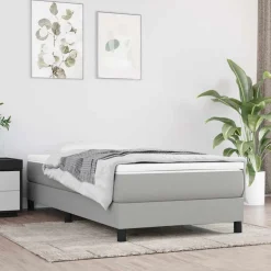vidaXL Pocketveringmatras medium 80x200x20 cm stof lichtgrijs