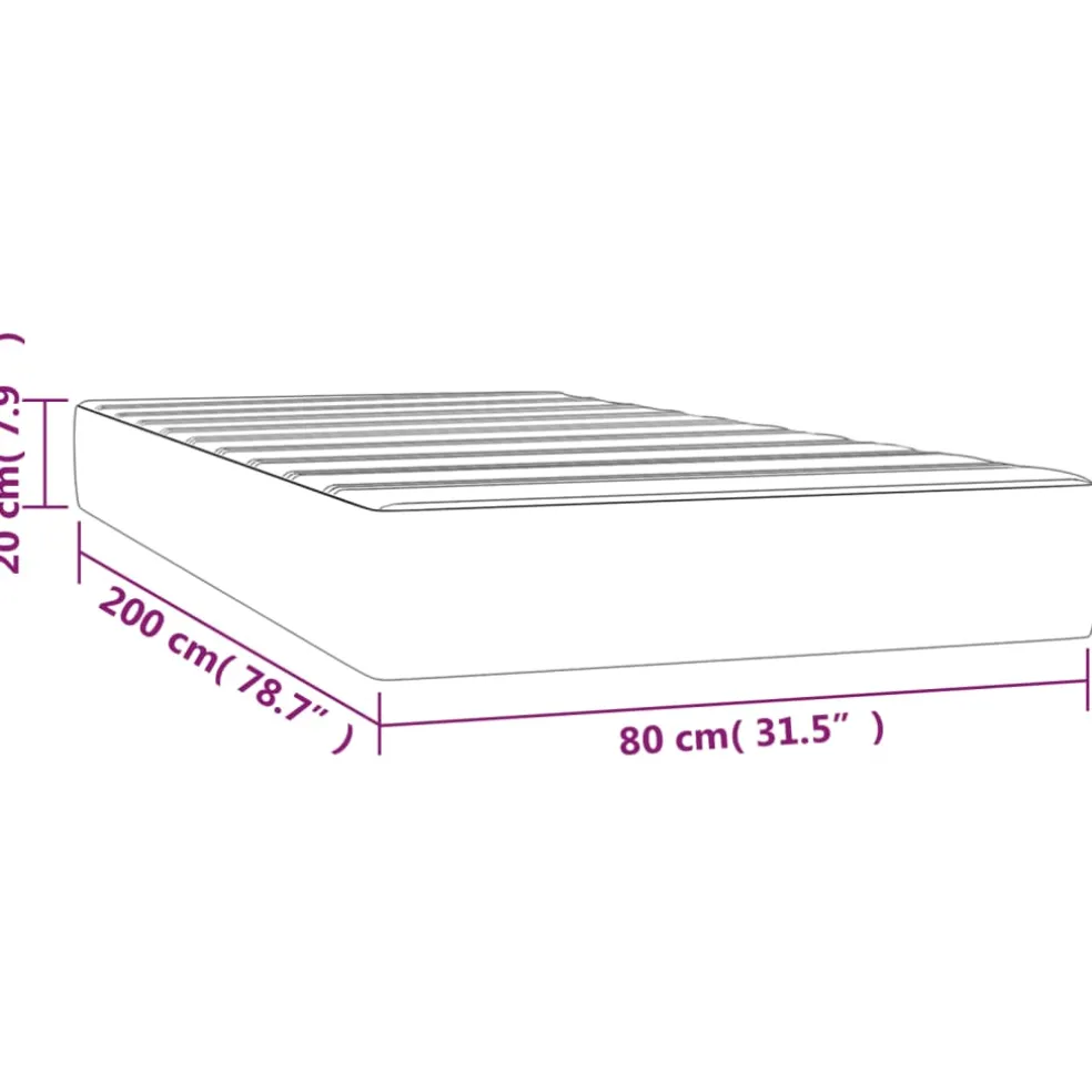vidaXL Pocketveringmatras medium 80x200x20 cm stof zwart
