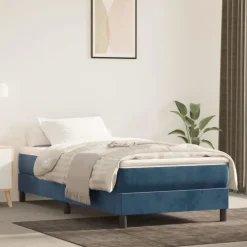 vidaXL Pocketveringmatras medium 80x200x20 cm fluweel donkerblauw