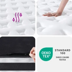 vidaXL Pocketveringmatras middelhard 80x200 cm