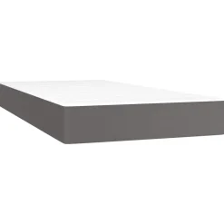 vidaXL Pocketveringmatras medium 80x200x20 cm kunstleer grijs