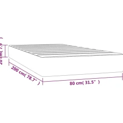 vidaXL Pocketveringmatras medium 80x200x20 cm kunstleer grijs