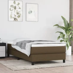 vidaXL Pocketveringmatras medium 80x200x20 cm stof donkerbruin