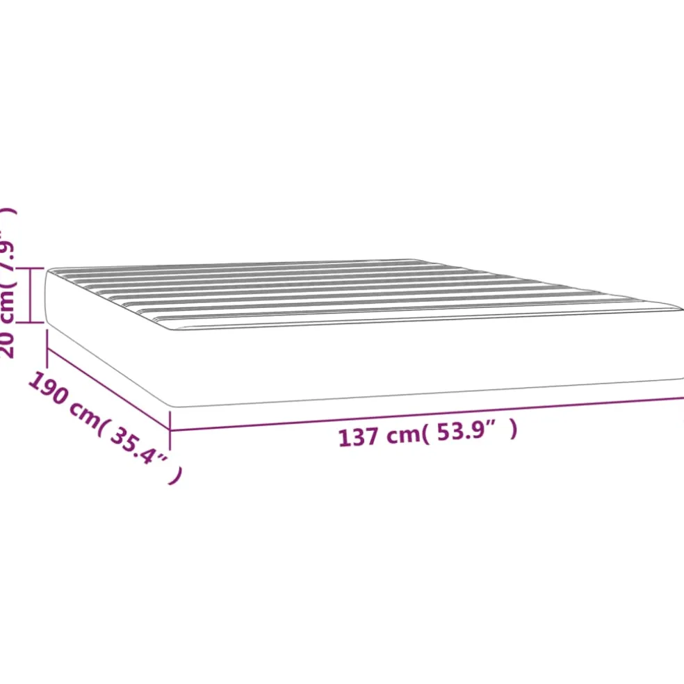 vidaXL Pocketveringmatras medium 80x200x20 cm kunstleer wit