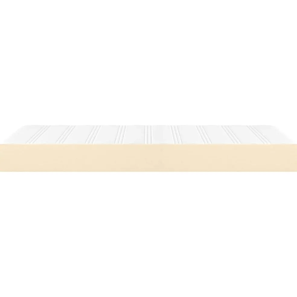 vidaXL Pocketveringmatras medium 180x200x20 cm kunstleer crèmekleurig