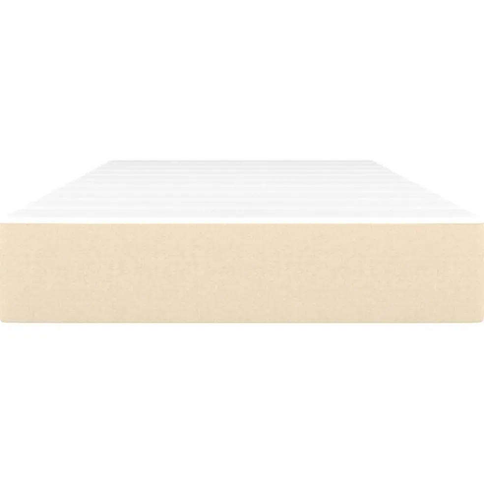 vidaXL Pocketveringmatras medium 180x200x20 cm kunstleer crèmekleurig