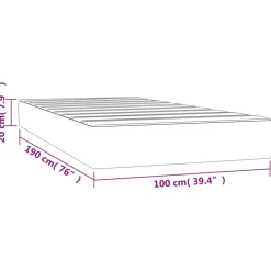 vidaXL Pocketveringmatras medium twin 100x190x20 cm stof lichtgrijs