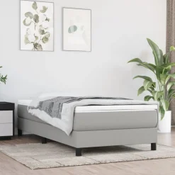 vidaXL Pocketveringmatras medium twin 100x190x20 cm stof lichtgrijs