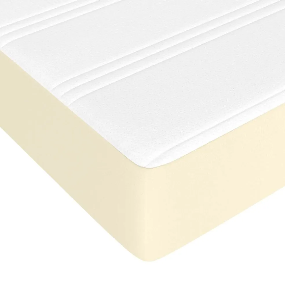 vidaXL Pocketveringmatras medium 120x200x20 cm kunstleer crèmekleurig