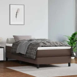 vidaXL Pocketveringmatras medium 90x200x20 cm kunstleer bruin