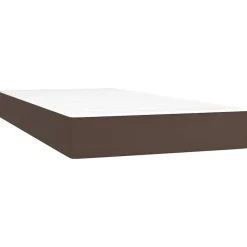 vidaXL Pocketveringmatras medium 90x200x20 cm kunstleer bruin