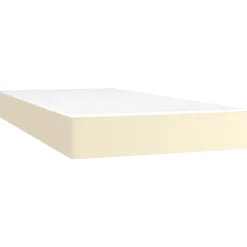 vidaXL Pocketveringmatras medium 80x200x20 cm kunstleer crèmekleurig
