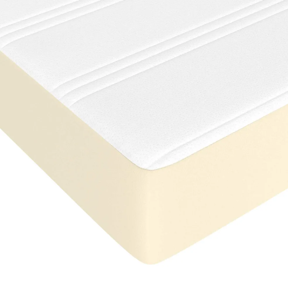 vidaXL Pocketveringmatras medium 80x200x20 cm kunstleer crèmekleurig
