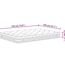 vidaXL Pocketveringmatras Medium Plus 190 x 140 x 33 cm