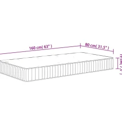 vidaXL Pocketveringmatras voor kinderen middelhard 80x160 cm