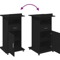 vidaXL Podium Zwart Eiken Bewerkt hout 55 x 55 x 107 cm