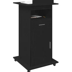 vidaXL Podium Zwart Eiken Bewerkt hout 55 x 55 x 107 cm