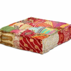 vidaXL Poef driezits modulair stof patchwork