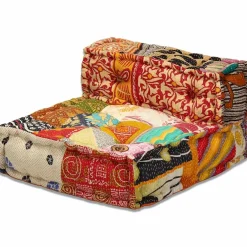 vidaXL Poef driezits modulair stof patchwork