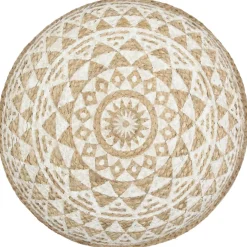 vidaXL Poef handgemaakt 45x30 cm jute wit