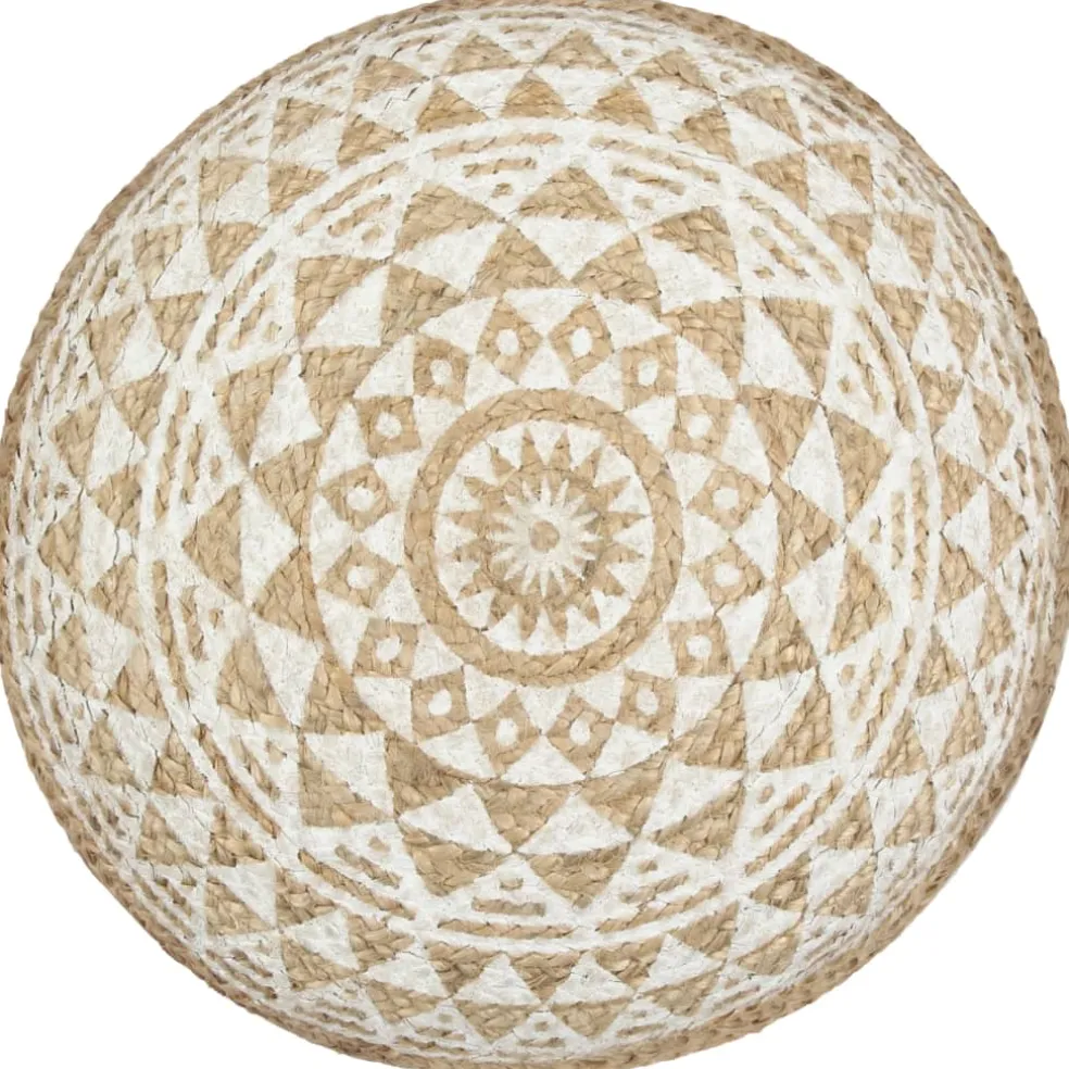 vidaXL Poef handgemaakt 45x30 cm jute wit