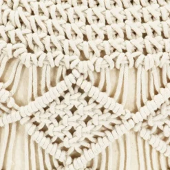 vidaXL Poef macramé handgemaakt 45x30 cm katoen