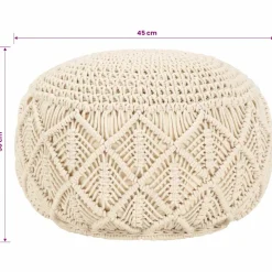 vidaXL Poef macramé handgemaakt 45x30 cm katoen