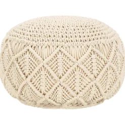 vidaXL Poef macramé handgemaakt 45x30 cm katoen