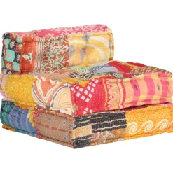 vidaXL Poef modulair stof patchwork