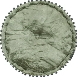 vidaXL Poef rond 40x20 cm fluweel groen