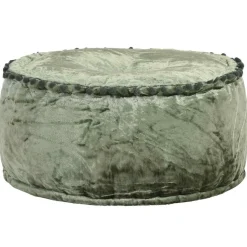 vidaXL Poef rond 40x20 cm fluweel groen