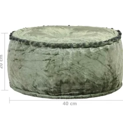 vidaXL Poef rond 40x20 cm fluweel groen
