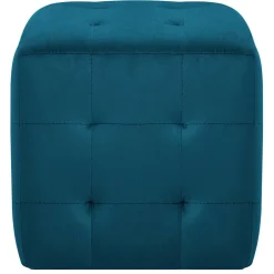 vidaXL Poef 2 st 30x30x30 cm fluweel blauw