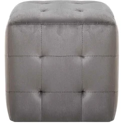 vidaXL Poef 2 st 30x30x30 cm fluweel grijs