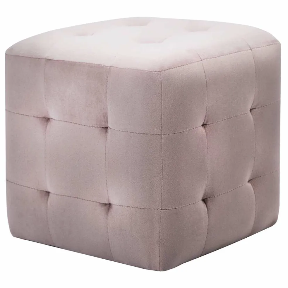 vidaXL Poef 2 st 30x30x30 cm fluweel roze