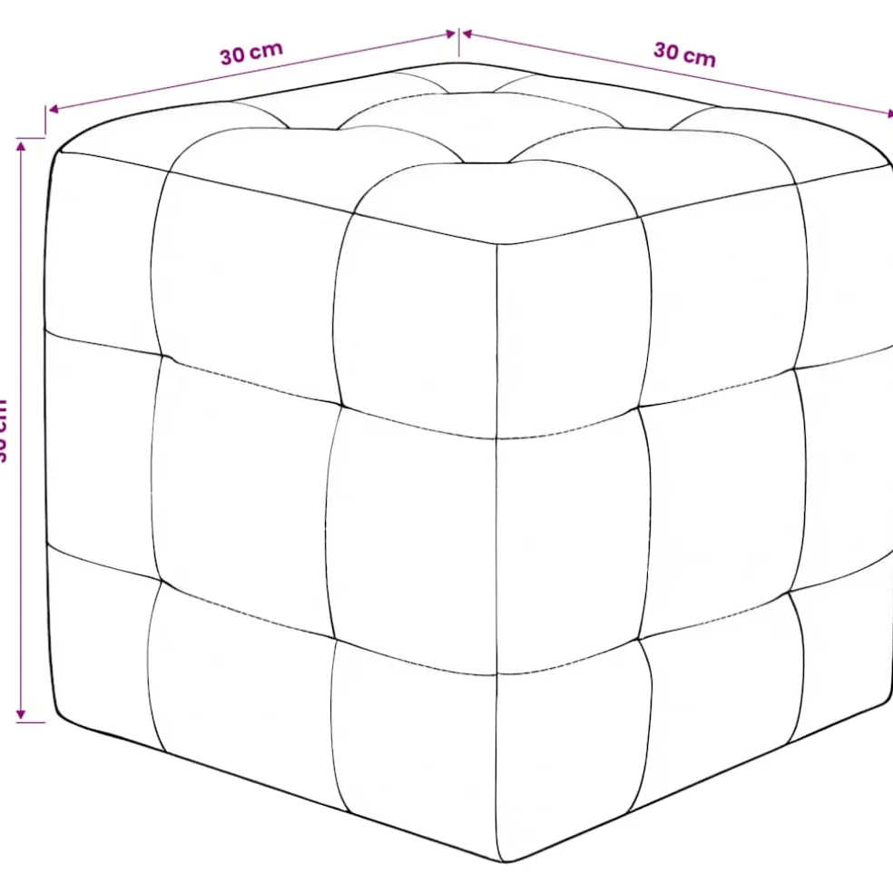 vidaXL Poef 2 st 30x30x30 cm fluweel roze