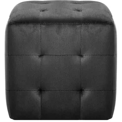 vidaXL Poef 2 st 30x30x30 cm fluweel zwart