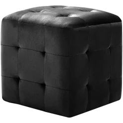vidaXL Poef 2 st 30x30x30 cm fluweel zwart