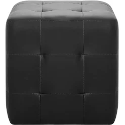 vidaXL Poef 2 st 30x30x30 cm kunstleer zwart