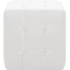 vidaXL Poef 2 st 30x30x30 cm kunstleer wit