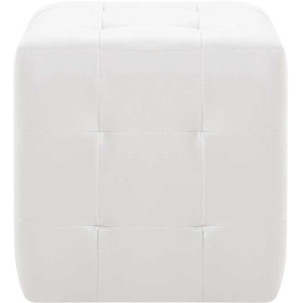 vidaXL Poef 2 st 30x30x30 cm kunstleer wit