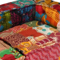 vidaXL Poef tweezits modulair stof patchwork